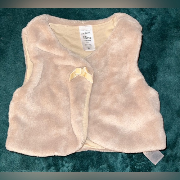 Carter's 3-Piece Fuzzy Vest, Dress & Socks Set - 18Months - Picture 4 of 6